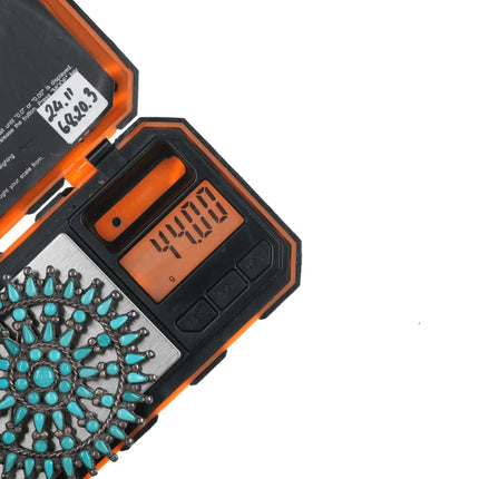 Large Vintage Zuni Silver Wagon wheel turquoise pendant/pin - Estate Fresh Austin