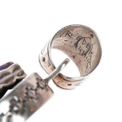 Large Virgil Reeder Navajo Sugilite, turquoise sterling masterpiece pendant - Estate Fresh Austin