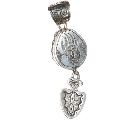 Large Virgil Reeder Navajo Sugilite, turquoise sterling masterpiece pendant - Estate Fresh Austin