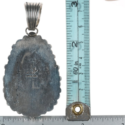 Larose Ganadonegro Navajo sterling Pilot Mountain/Kings Manassa Turquoise pendant - Estate Fresh Austin