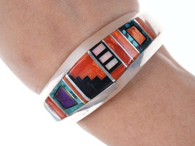 Larry Castillo Navajo Multistone Channel Inlay Cuff Cuff Bracelet - Estate Fresh Austin