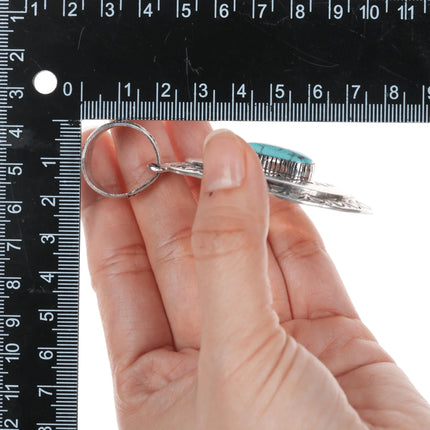 Larry Martinez Chavez Navajo Sterling and turquoise pendant - Estate Fresh Austin