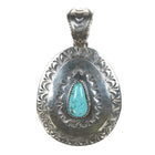 Larry Martinez Chavez Navajo Sterling and turquoise pendant - Estate Fresh Austin