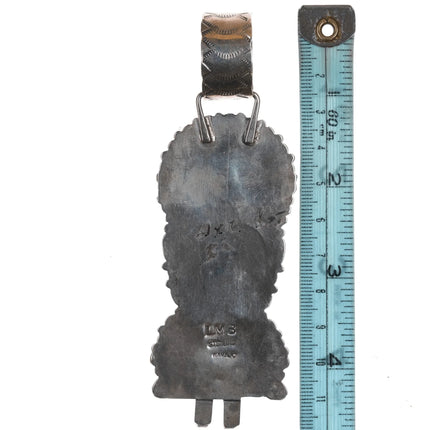 Larry Moses Begay Navajo silver turquoise cluster Kachina pendant - Estate Fresh Austin