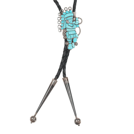 Lavonne Lalio Zuni Native American sterling and turquoise bolo tie - Estate Fresh Austin