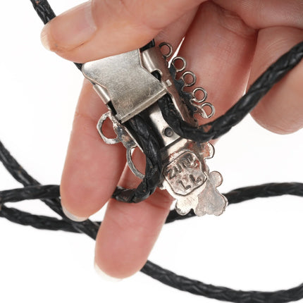 Lavonne Lalio Zuni Native American sterling and turquoise bolo tie - Estate Fresh Austin