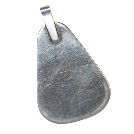 LGS Vintage Native American Modernist silver pendant with turquoise - Estate Fresh Austin