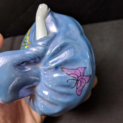 Lid for Figural Noritake Art Deco Powder Jar Woman Flapper Blue Lustre Butterfli - Estate Fresh Austin