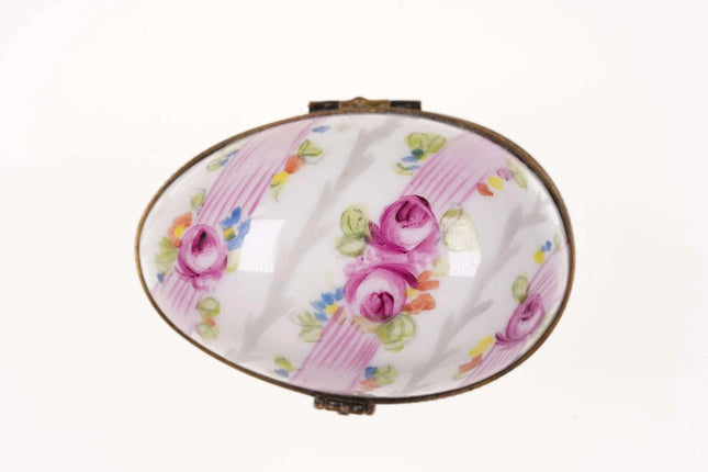 Limoges Hand Painted Egg Form trinket box - Estate Fresh Austin