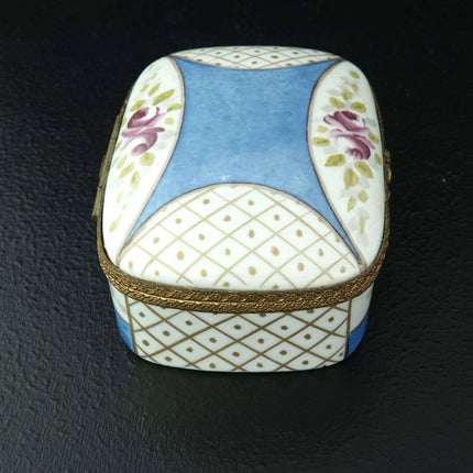 Limoges Jewelry Trinket Box Hand Painted Flowers - Estate Fresh Austin