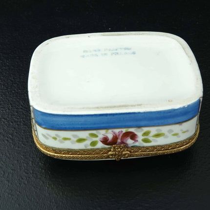 Limoges Jewelry Trinket Box Hand Painted Flowers - Estate Fresh Austin
