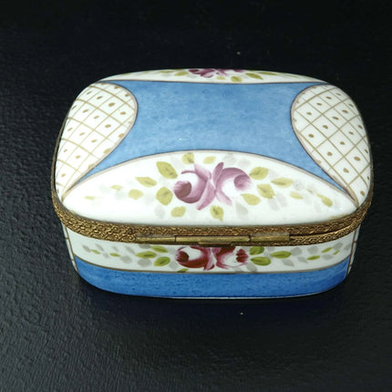 Limoges Jewelry Trinket Box Hand Painted Flowers - Estate Fresh Austin