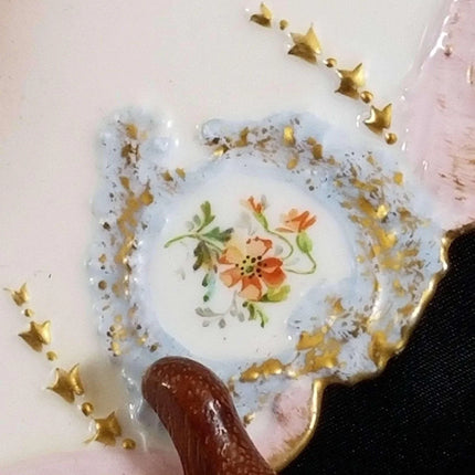 Limoges Portrait Cabinet Plate T.V. Heavily embossed gold 8.5" - Estate Fresh Austin