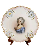 Limoges Portrait Cabinet Plate T.V. Heavily embossed gold 8.5