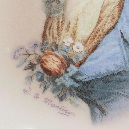 Limoges Portrait Cabinet Plate T.V. Heavily embossed gold 8.5" - Estate Fresh Austin