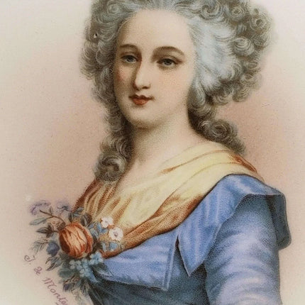 Limoges Portrait Cabinet Plate T.V. Heavily embossed gold 8.5" - Estate Fresh Austin