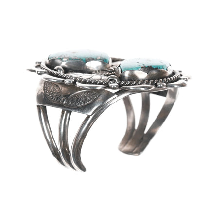 6.5" Lloyd Oliver Navajo Code Talker/silversmith large cuff bracelet - Estate Fresh Austin