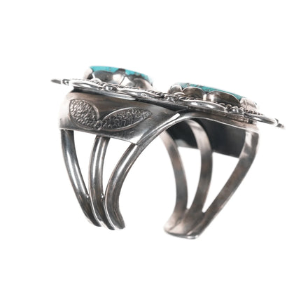 6.5" Lloyd Oliver Navajo Code Talker/silversmith large cuff bracelet - Estate Fresh Austin