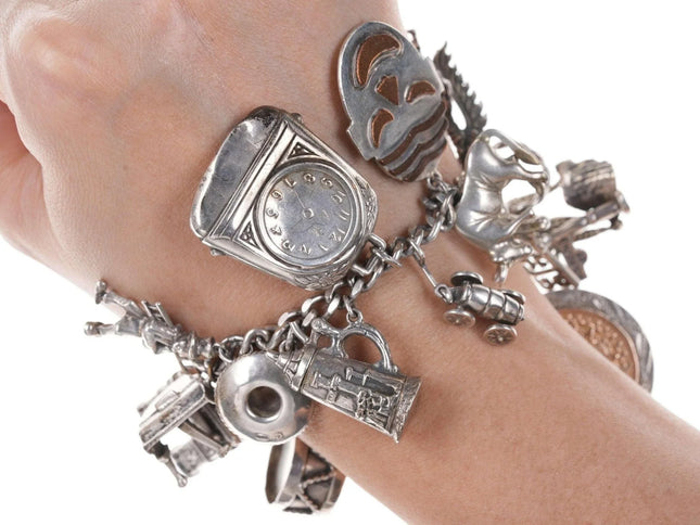 Loaded Vintage Danecraft Sterling Charm bracelet - Estate Fresh Austin