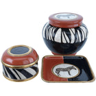 Longwy Sanka Zebras African Style French Art Pottery 1990's - Estate Fresh Austin