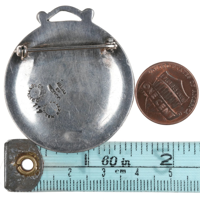 Los Castillo Mid Century Mosaic Sterling Gemini Pendant/pin - Estate Fresh Austin