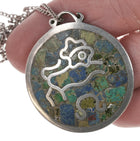 Los Castillo Mid Century Mosaic Sterling Leo Pendant - Estate Fresh Austin