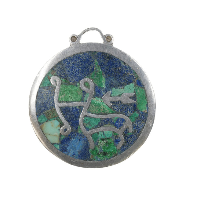 Los Castillo Mid Century Mosaic Sterling Sagittarius Pendant/pin - Estate Fresh Austin