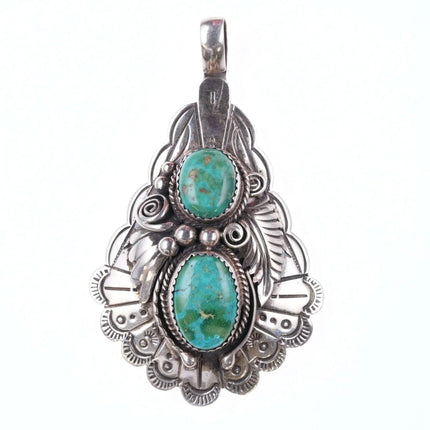 Lowell Draper Navajo sterling and turquoise pendant - Estate Fresh Austin