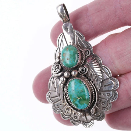 Lowell Draper Navajo sterling and turquoise pendant - Estate Fresh Austin