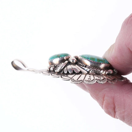 Lowell Draper Navajo sterling and turquoise pendant - Estate Fresh Austin