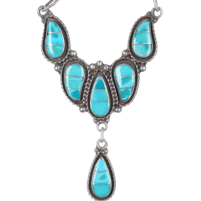Lowsayatee Zuni sterling and turquoise necklace - Estate Fresh Austin
