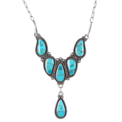 Lowsayatee Zuni sterling and turquoise necklace - Estate Fresh Austin