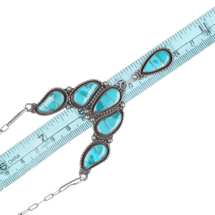 Lowsayatee Zuni sterling and turquoise necklace - Estate Fresh Austin