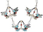 Lulena Esalio Zuni Sterling Multi-Stone Channel inlay Hummingbird necklace - Estate Fresh Austin