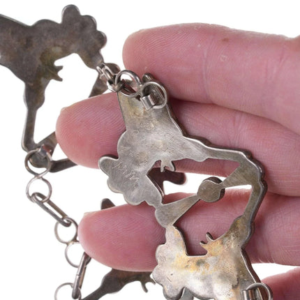 Lulena Esalio Zuni Sterling Multi-Stone Channel inlay Hummingbird necklace - Estate Fresh Austin