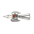 M Native American Sterling peyotebird pin with coral - Estate Fresh Austin