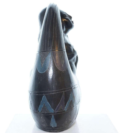 Manuel Felguerez (Mexican, 1928 - 2020) Painted Black pottery mermaid - Estate Fresh Austin