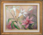 Margaret Fly (1927-2013) Listed Dallas Texas Artist Lilies Flowers Oil on Canvas - Estate Fresh Austin