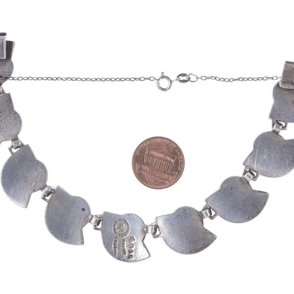 Margot De Taxco Sterling silver enamel bracelet - Estate Fresh Austin