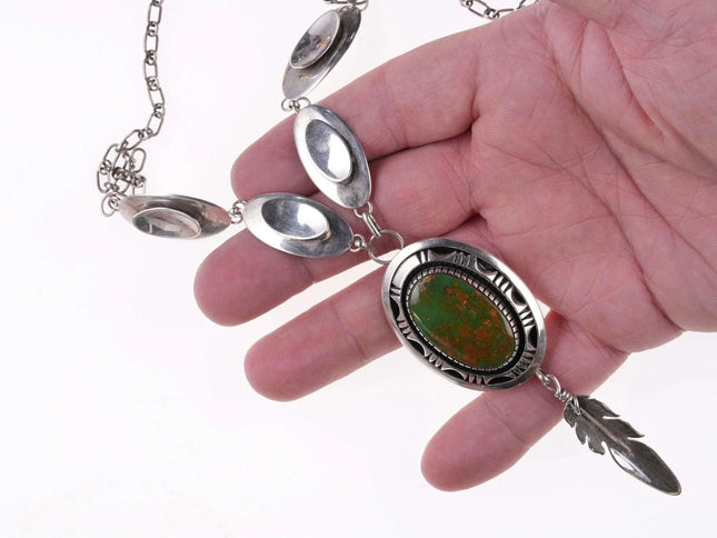 Marian Nez Navajo Sterling and turquoise necklace - Estate Fresh Austin
