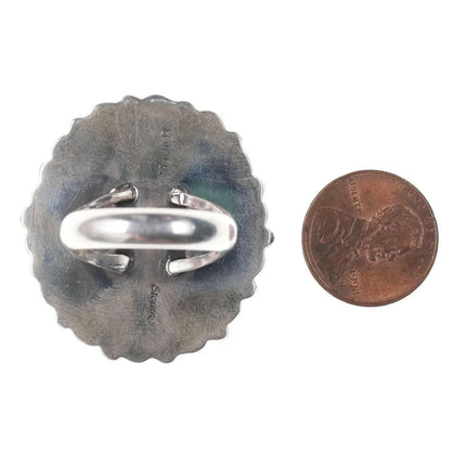 Marie Bahe Navajo Sterling/Turquoise cluster ring - Estate Fresh Austin