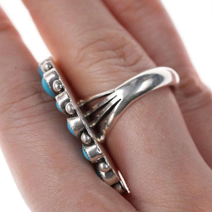 Marie Bahe Navajo Sterling/Turquoise cluster ring - Estate Fresh Austin