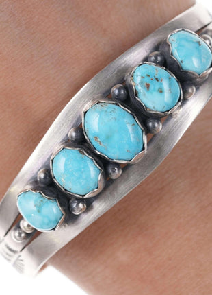 Mark Yazzie Navajo Sterling/turquoise cuff bracelet - Estate Fresh Austin