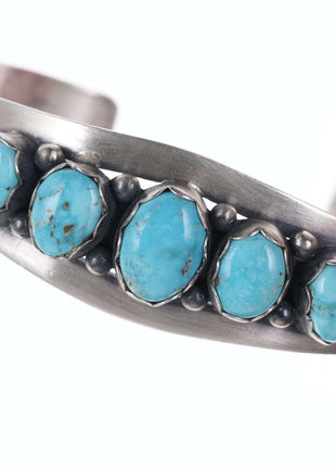 Mark Yazzie Navajo Sterling/turquoise cuff bracelet - Estate Fresh Austin