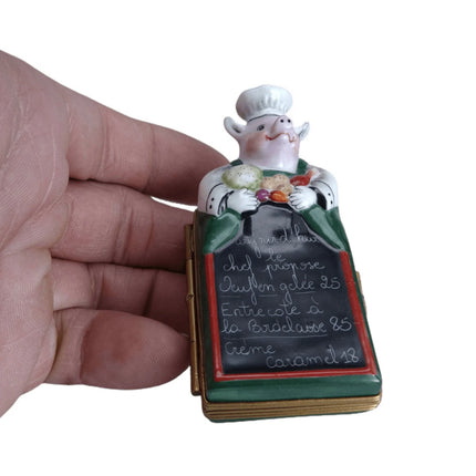 Marque Peint Main Menu Board Pig Trinket Box Hand Painted - Estate Fresh Austin