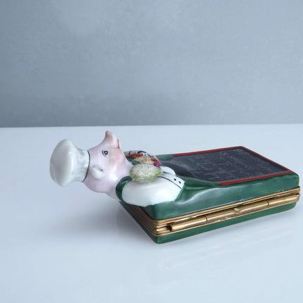 Marque Peint Main Menu Board Pig Trinket Box Hand Painted - Estate Fresh Austin