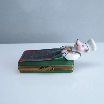 Marque Peint Main Menu Board Pig Trinket Box Hand Painted - Estate Fresh Austin