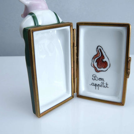 Marque Peint Main Menu Board Pig Trinket Box Hand Painted - Estate Fresh Austin