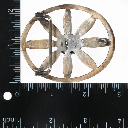 Martha Cayatineto Navajo sterling and turquoise belt buckle - Estate Fresh Austin