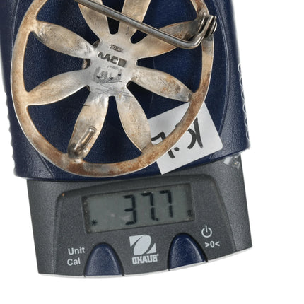 Martha Cayatineto Navajo sterling and turquoise belt buckle - Estate Fresh Austin